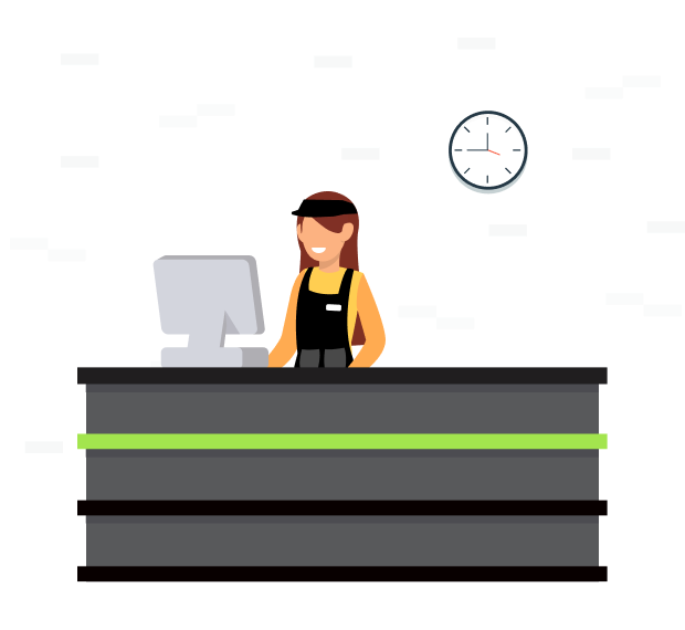 Счастливый кассир с новым удобным интерфейсом