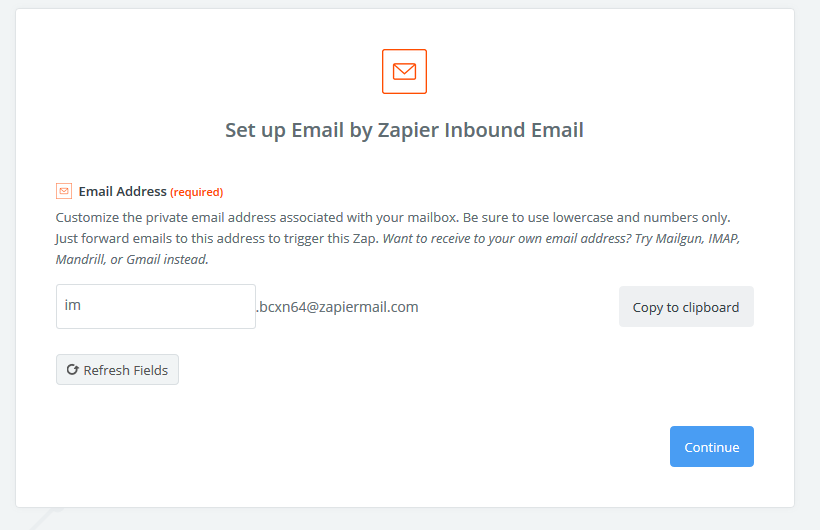 Создание нового почтового ящика в домене zapiermail.com