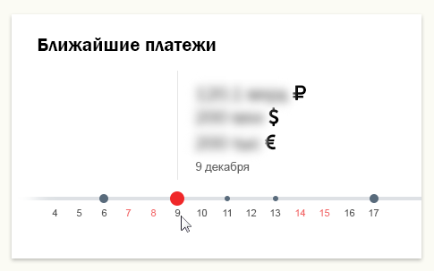 Ближайшие платежи