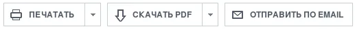 Кнопки Печатать, Скачать PDF, Отправить по E-mail