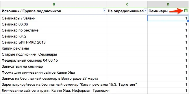 Фильтрация сегментов