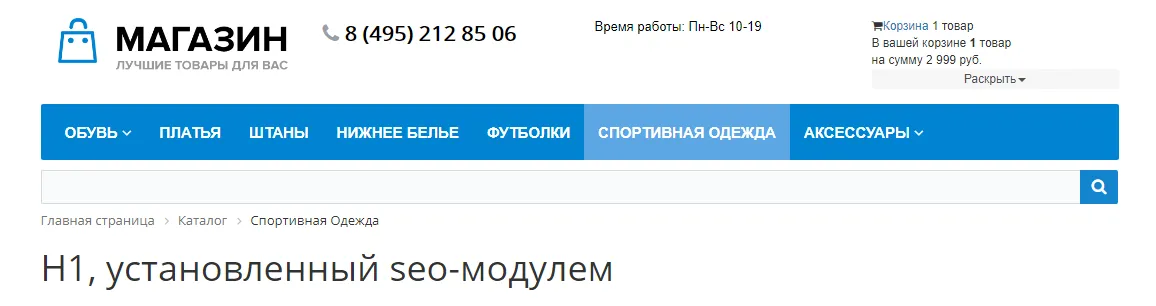 h1-тег измененный seo-модулем