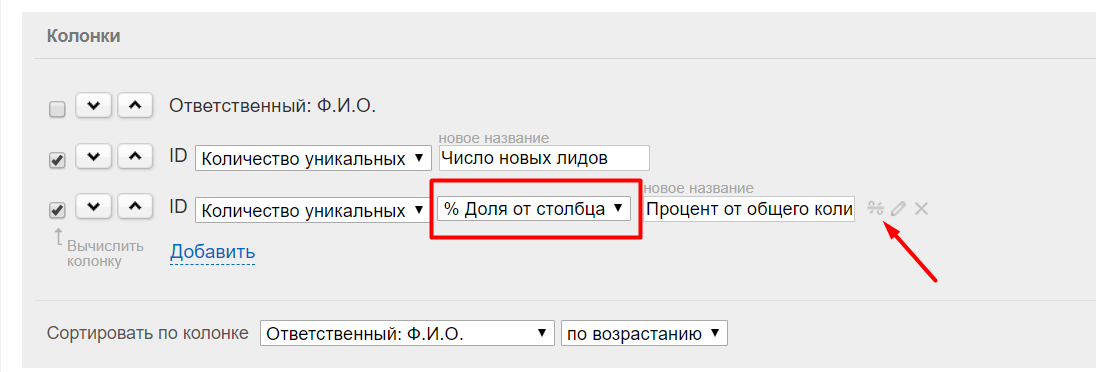 Расчет доли по каждому сотруднику Расчет доли по каждому сотруднику