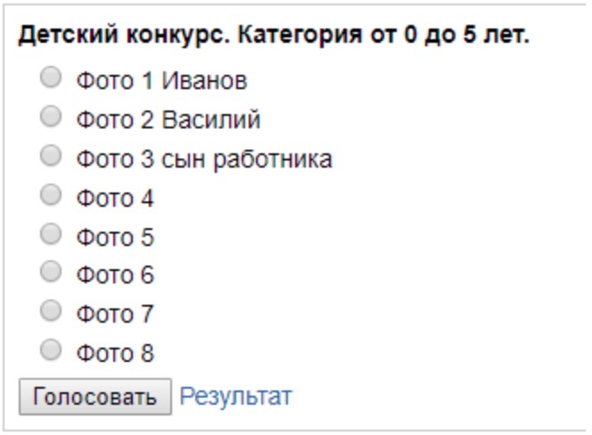 Стандартный вид радио-кнопок