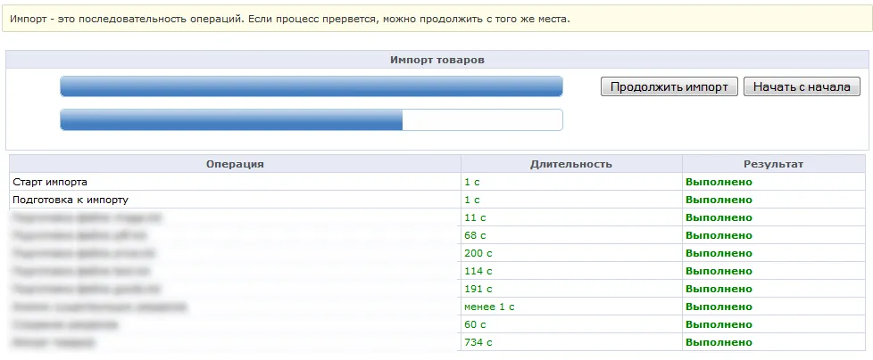 Импорт товаров на сайт