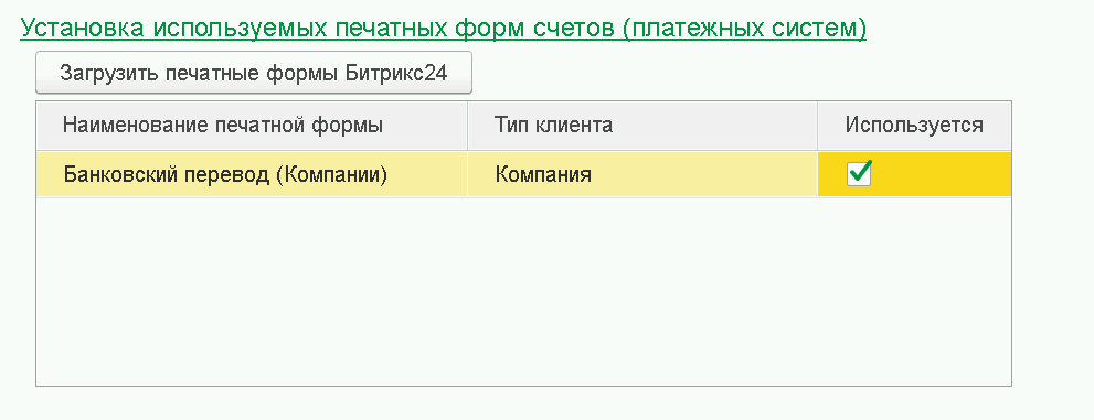 Используемые печатные формы Установка используемых печатных форм