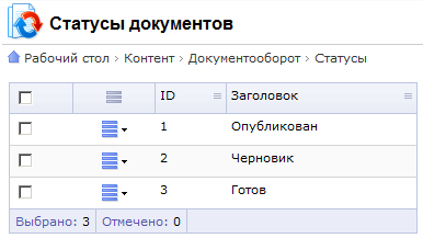 Статусы документов Статусы документов