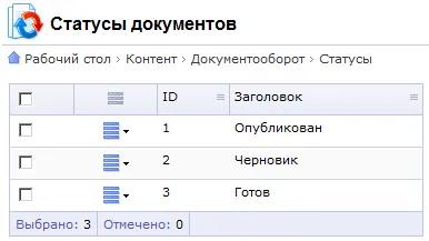 Статусы документов